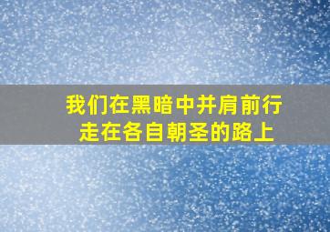 我们在黑暗中并肩前行 走在各自朝圣的路上